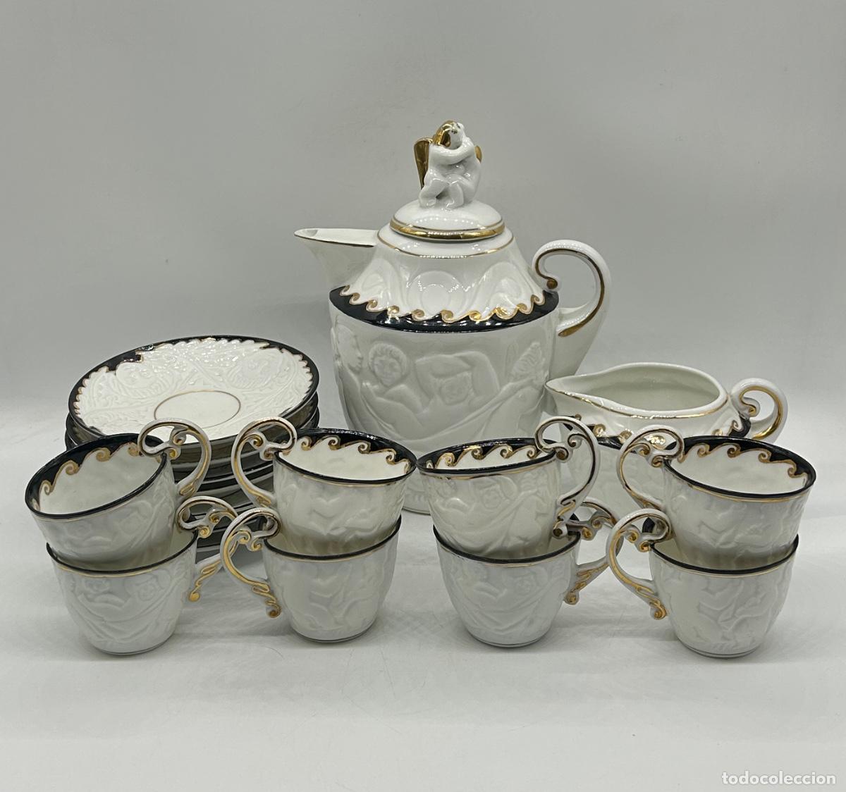 Antig&uuml;edades: Castro Sargadelos - Isaac D&iacute;az Pardo - Juego de caf&eacute; antiguo c.1950