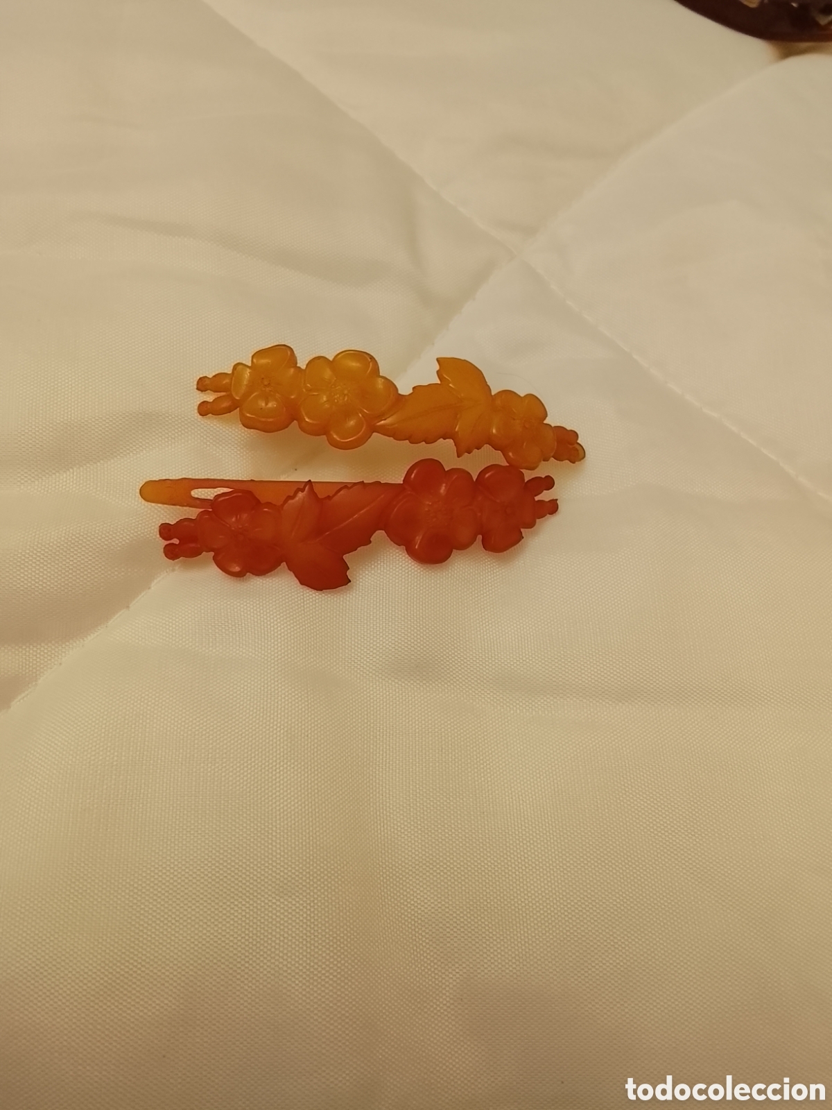 Antig&uuml;edades: Lote 2 prendedores pelo .A&ntilde;os 60-70