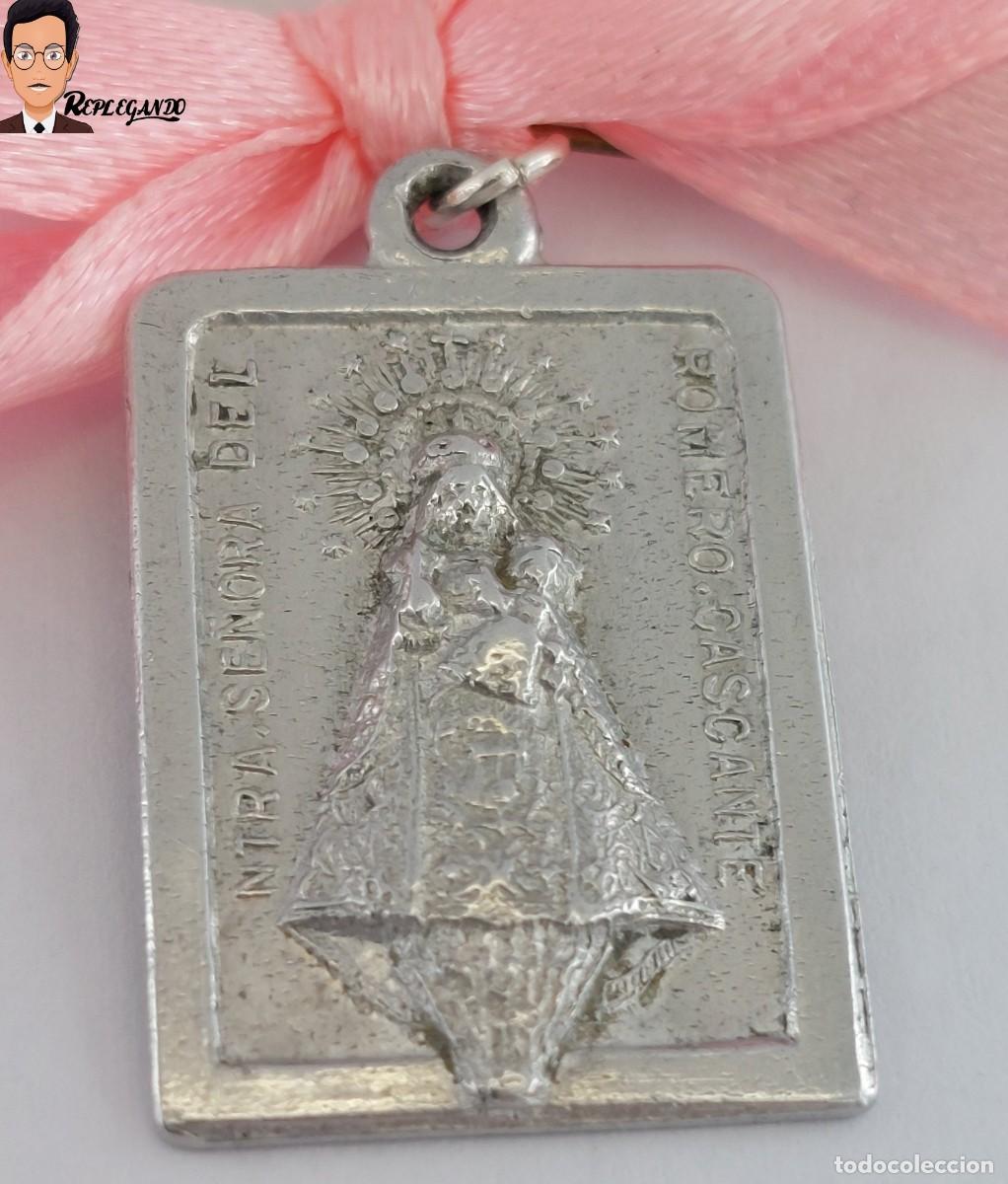 Antig&uuml;edades: CASCANTE : VIRGEN DEL ROMERO / ANTIGUA MEDALLA BODAS DE PLATA CORONACI&Oacute;N 1953 METAL PLATEADO (RARA)