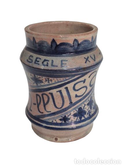 Antig&uuml;edades: Bote de Farmacia, Albarelo - Cer&aacute;mica Esmaltada - M-Lluisa - Llivia - Estilo S. XV