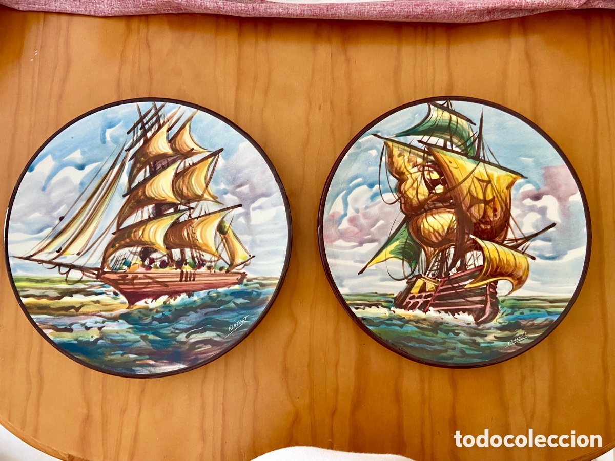 Antiques: Plato cer&aacute;mica platart dos unidades