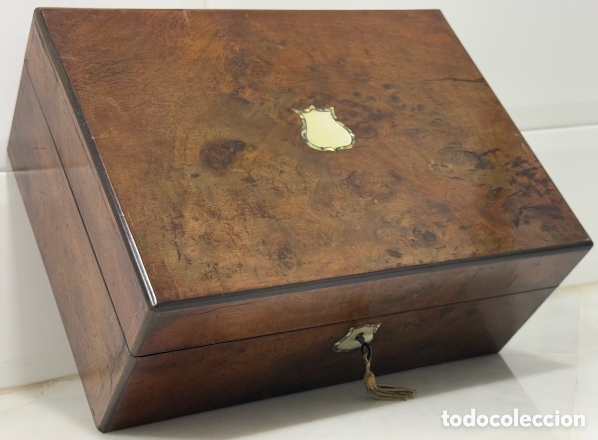 Antiquit&eacute;s: ANTIGUO GRAN COFRE INGL&Eacute;S ROBLE N&Aacute;CAR SIGLO XIX