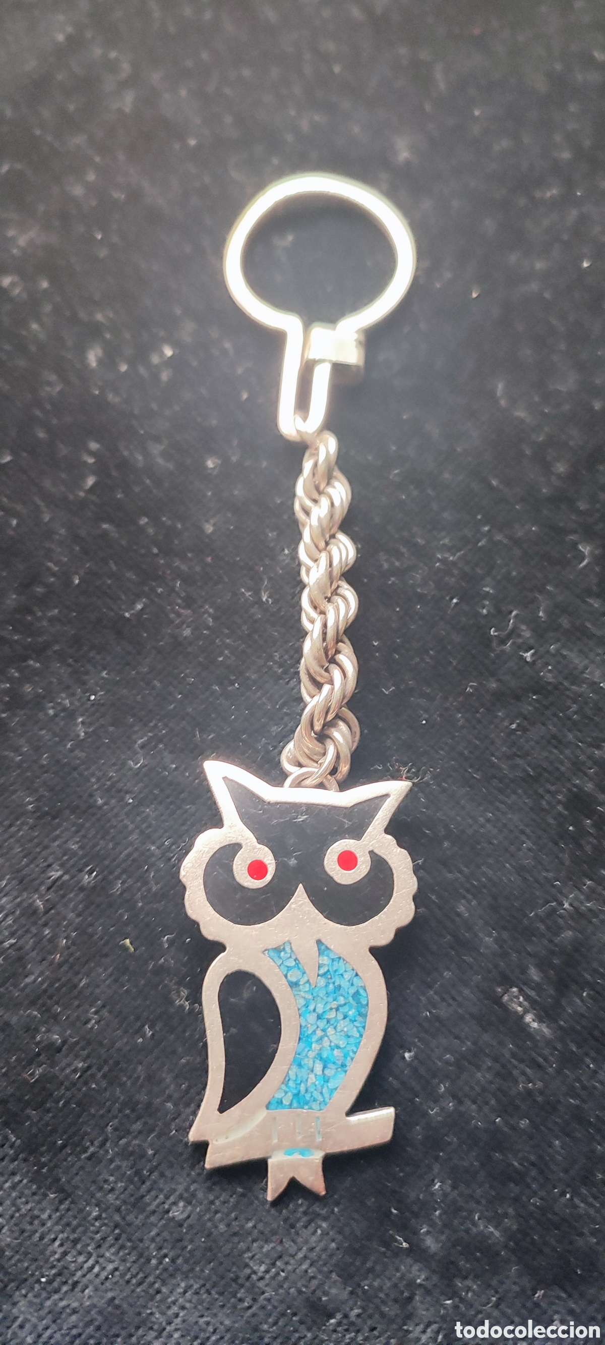 Antig&uuml;edades: Llavero en plata de ley con la figura del b&uacute;ho de la sabidur&iacute;a