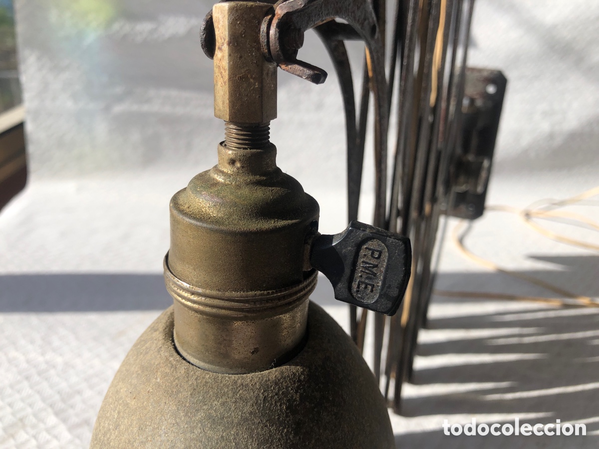 Antig&uuml;edades: Antigua lampara industrial extensible de pared - Foto 4