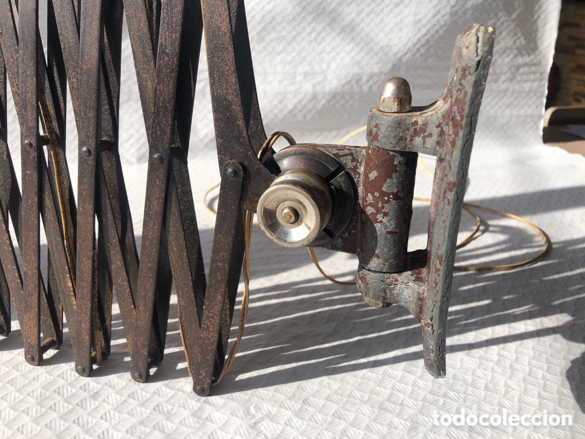 Antig&uuml;edades: Antigua lampara industrial extensible de pared - Foto 5