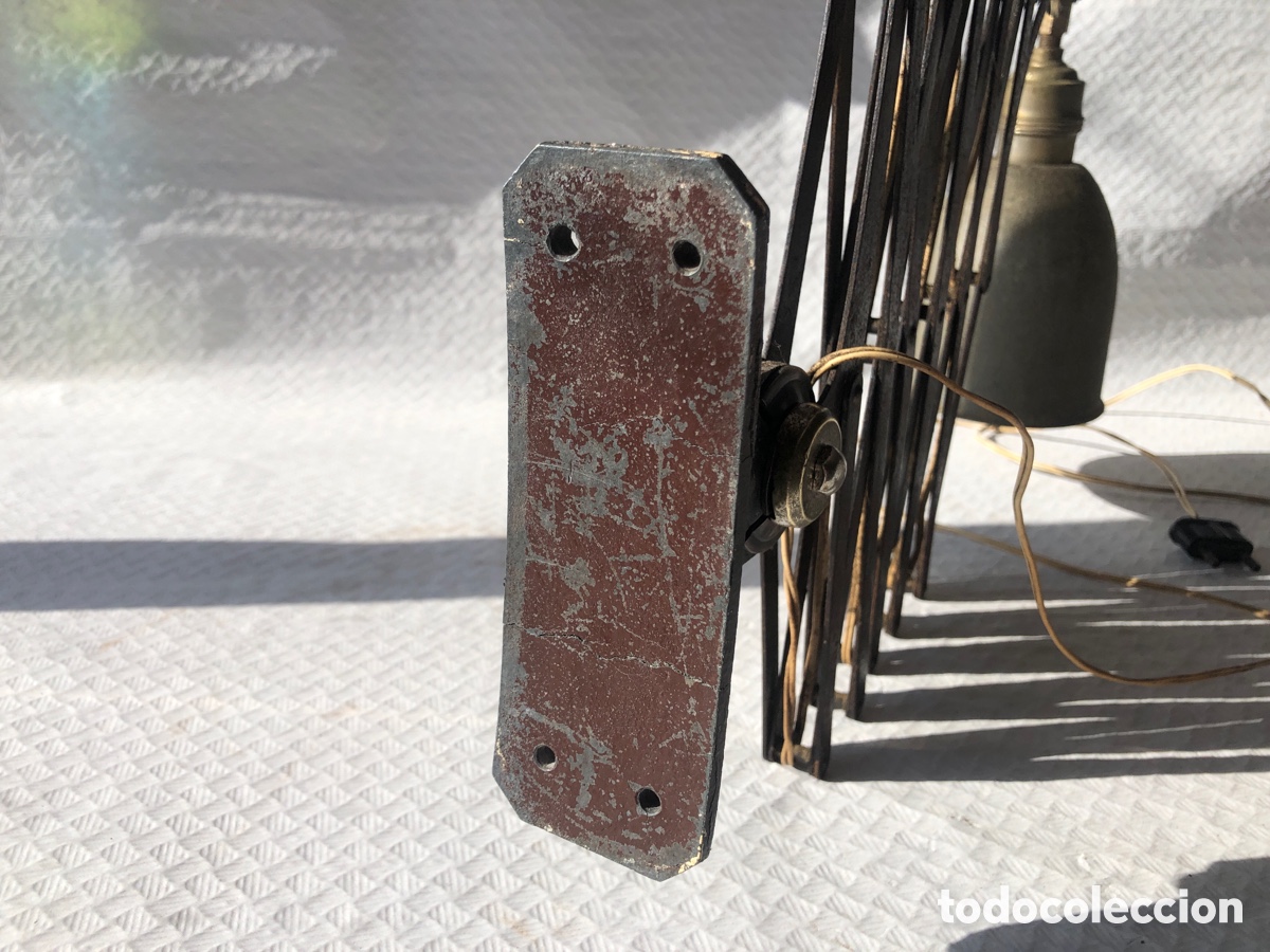 Antig&uuml;edades: Antigua lampara industrial extensible de pared - Foto 6