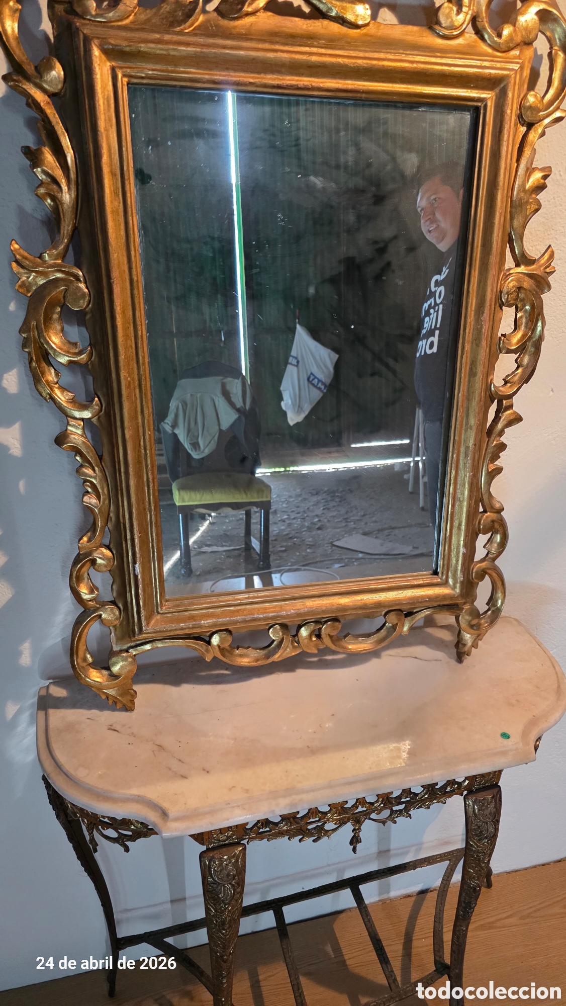 Antig&uuml;edades: Antigua consola recibidor y cornucopia - Foto 3