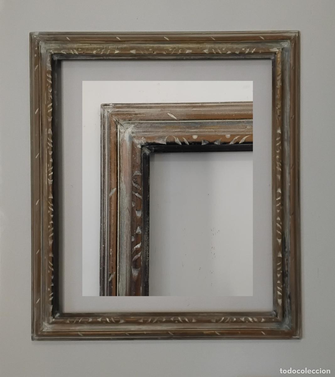 Antig&uuml;edades: Marco de madera con perfil barroco, para obra de 66 x 56 cm.