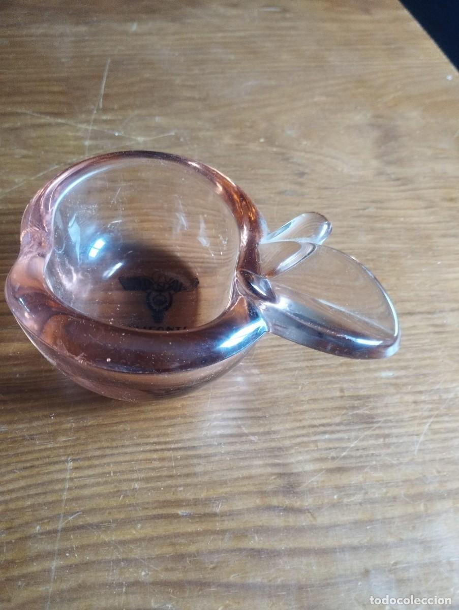 Antig&uuml;edades: Cenicero de cristal de Vannes Le Ch&acirc;tel, logotipo hist&oacute;rico de RENFE