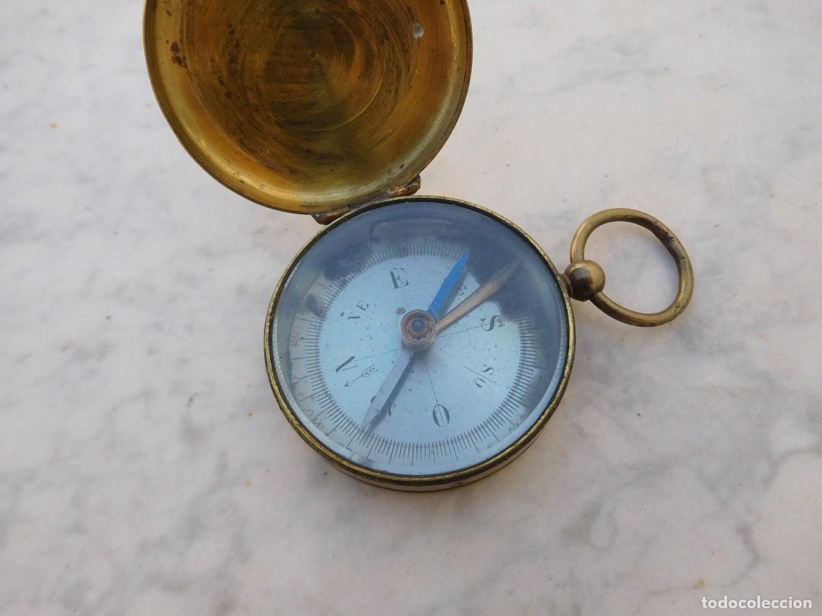 Antig&uuml;edades: Br&uacute;jula antigua de bronce - Foto 7