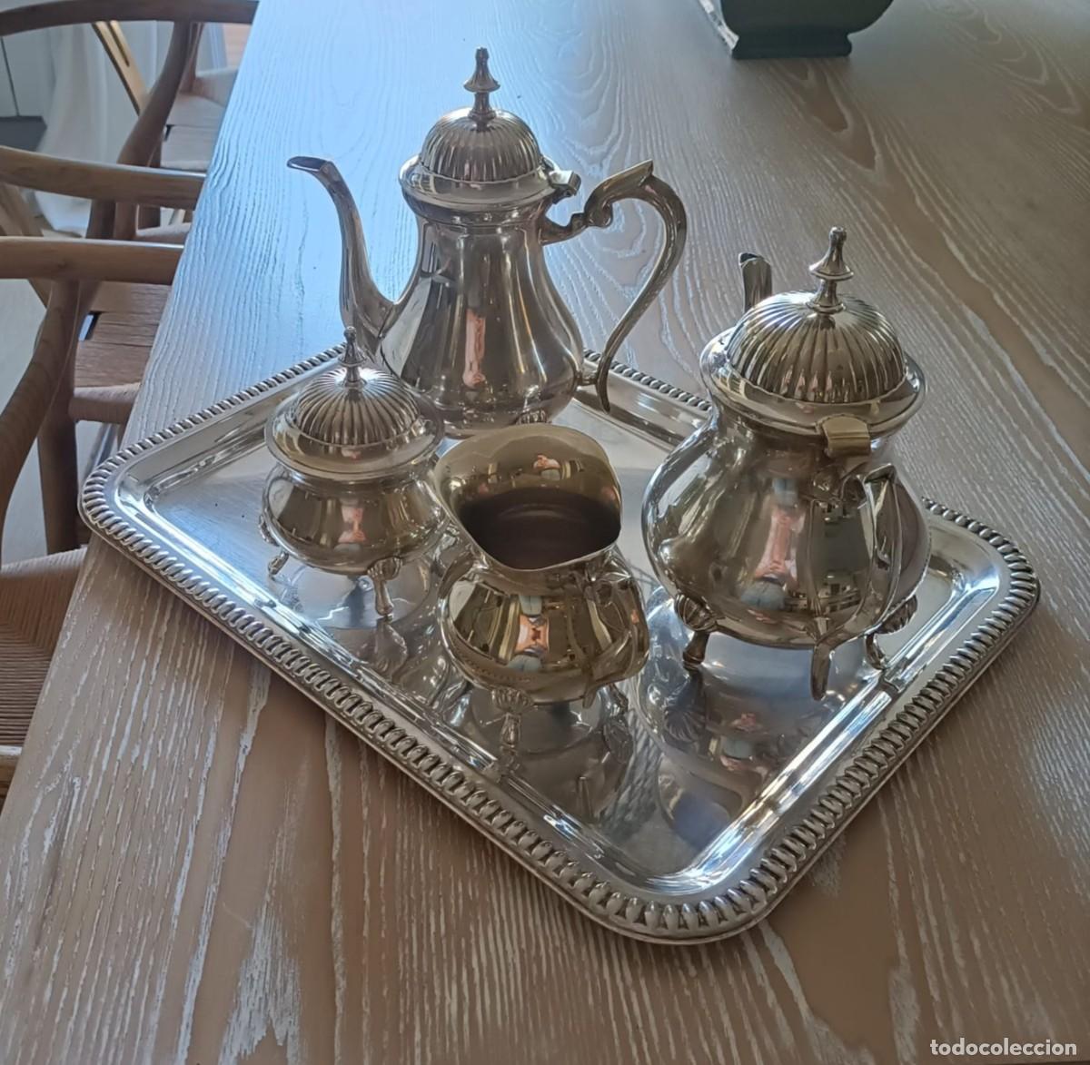 Antig&uuml;edades: Juego de t&eacute; de plata chapada - Foto 2