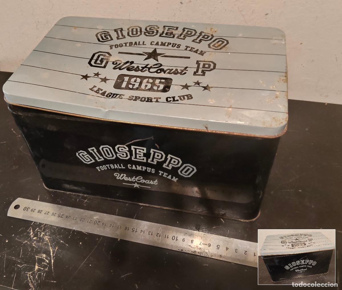 Antig&uuml;edades: caja metalica antigua gioseppo - football campus team - 1965