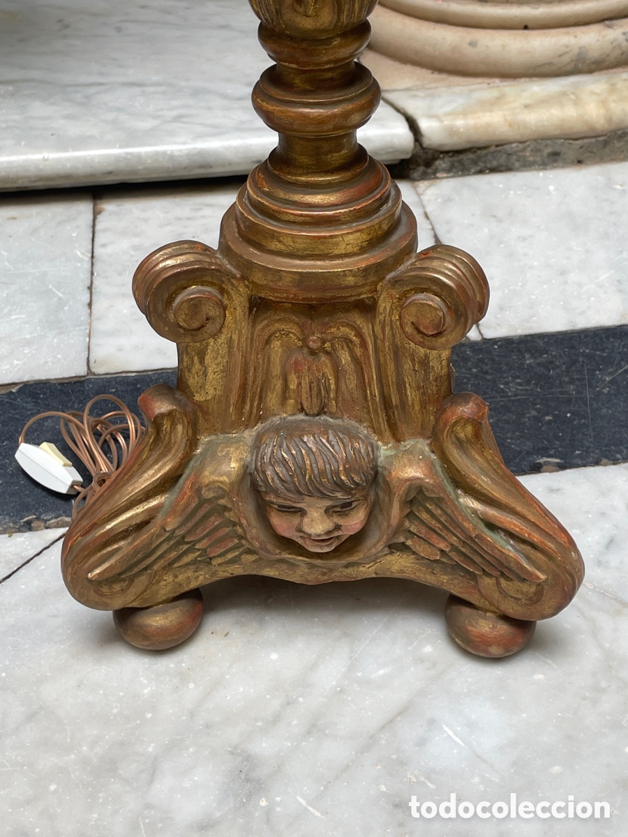 Antig&uuml;edades: L&aacute;mpara madera siglo XX - Foto 9