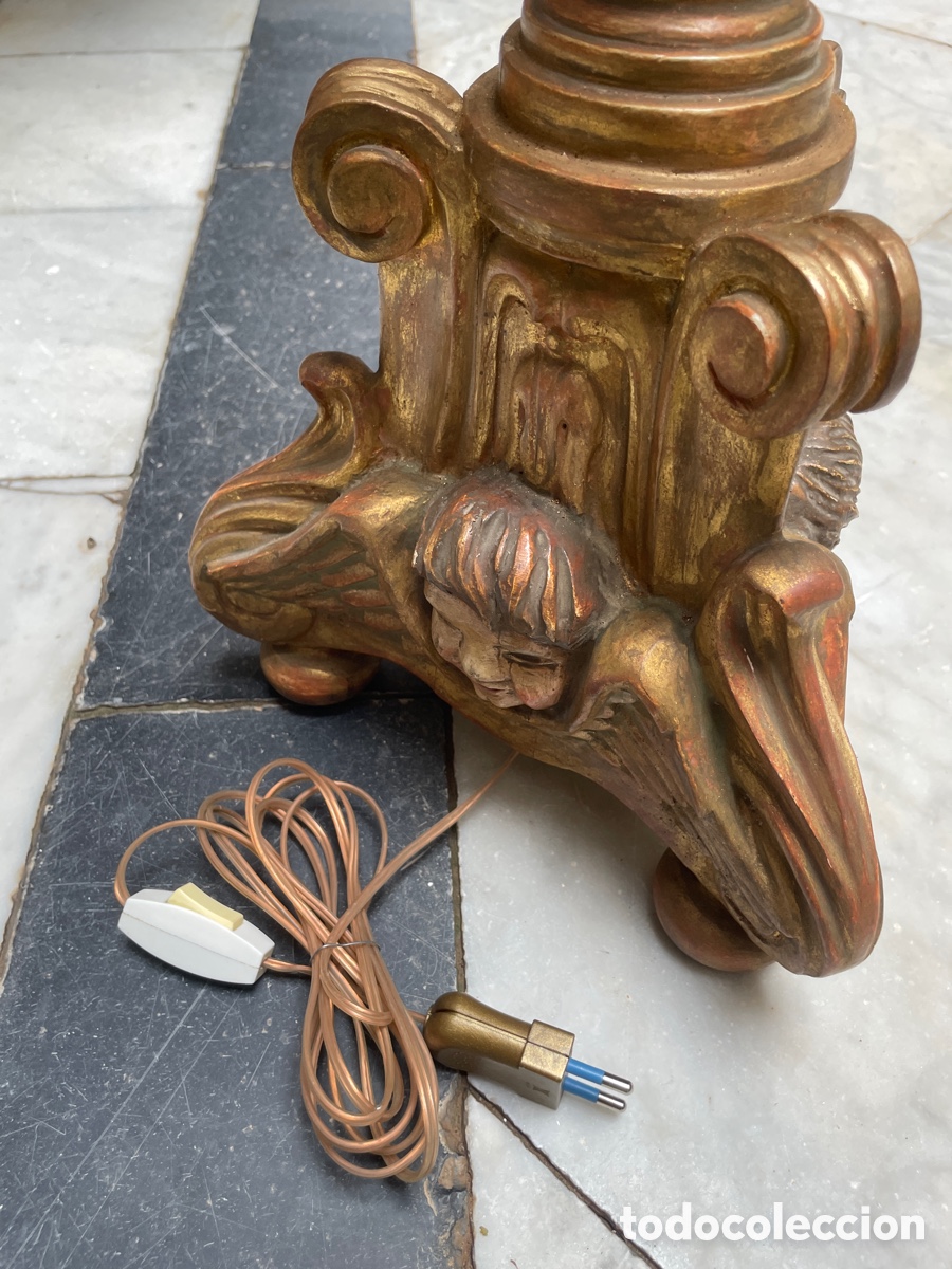 Antig&uuml;edades: L&aacute;mpara madera siglo XX - Foto 10