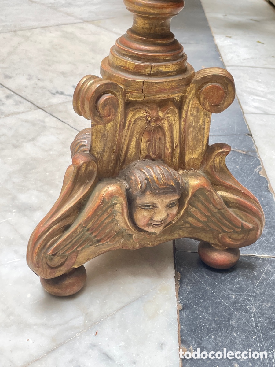 Antig&uuml;edades: L&aacute;mpara madera siglo XX - Foto 11