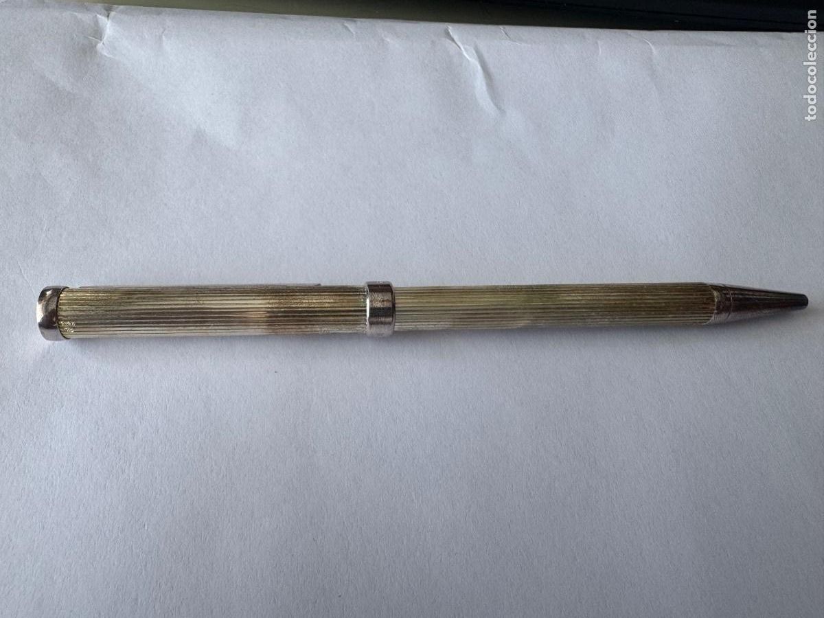Antig&uuml;edades: Boligrafo de plata con su estuche