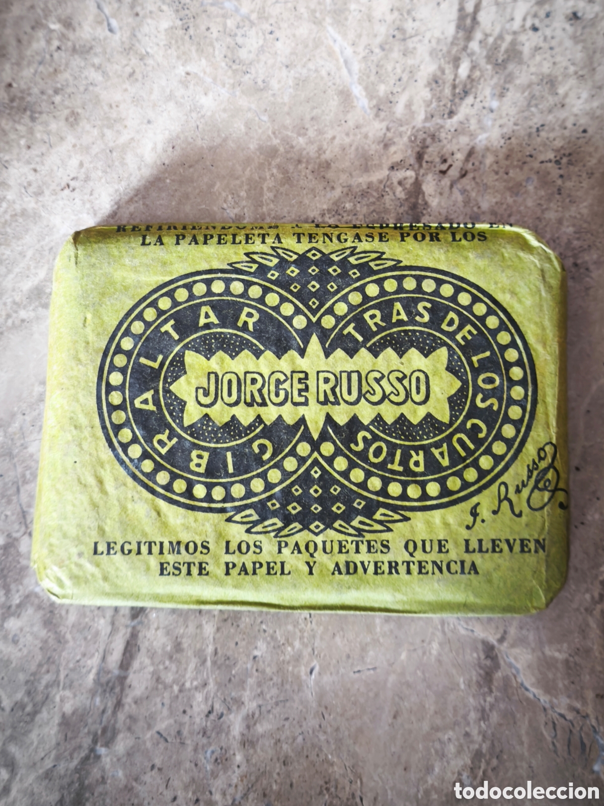 Antig&uuml;edades: Tabaco paquete Jorge Russo