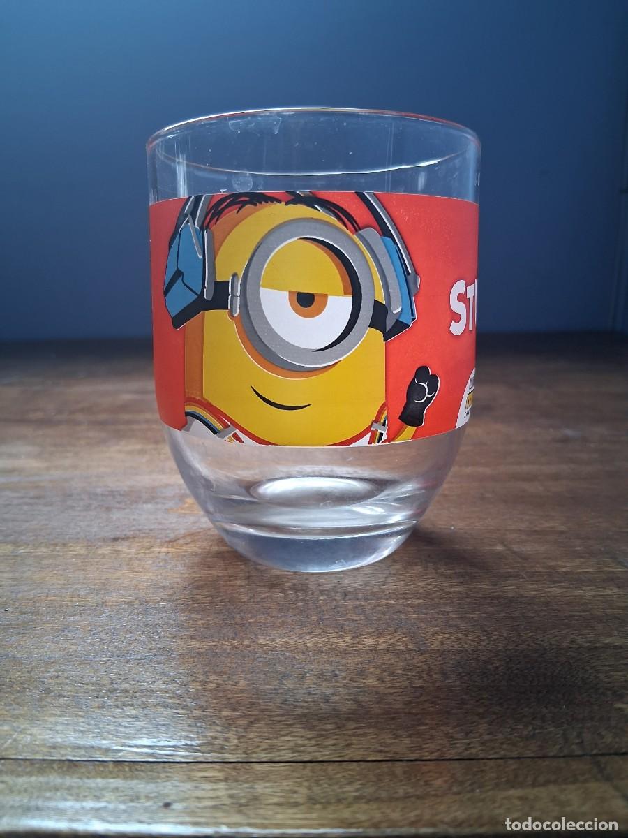 Antig&uuml;edades: Vaso grande de cristal nocilla dibujos animados Minions The rise of gru Stuart
