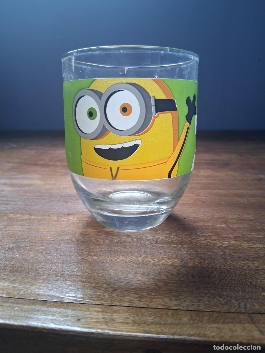 Antig&uuml;edades: Vaso grande de cristal nocilla dibujos animados Minions The rise of gru Bob