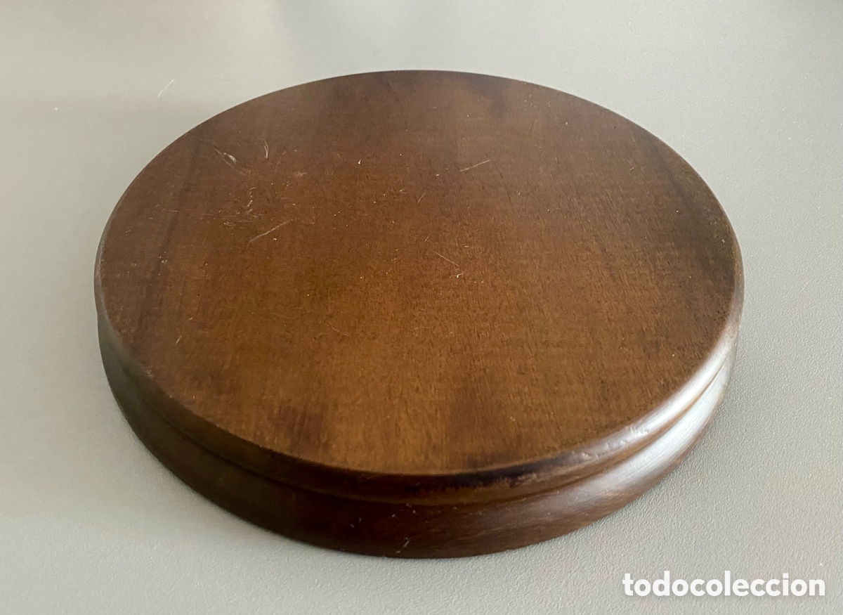 Antig&uuml;edades: Peana base pedestal madera nogal