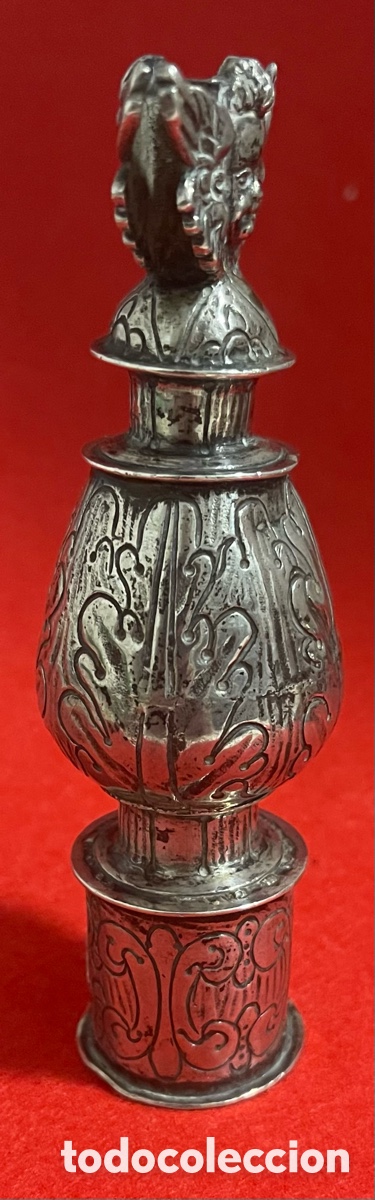 Antig&uuml;edades: Antiguo remate de un b&aacute;culo en Plata de ley. - Foto 4