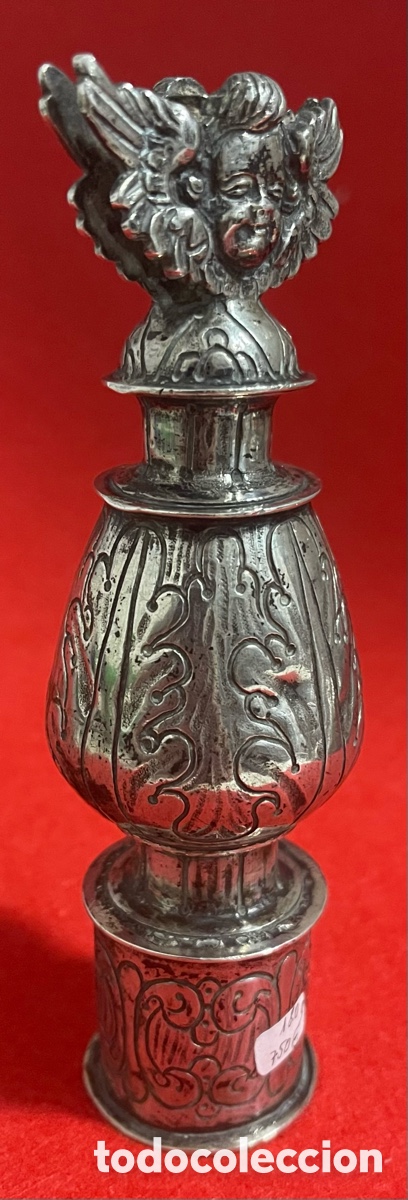 Antig&uuml;edades: Antiguo remate de un b&aacute;culo en Plata de ley. - Foto 7