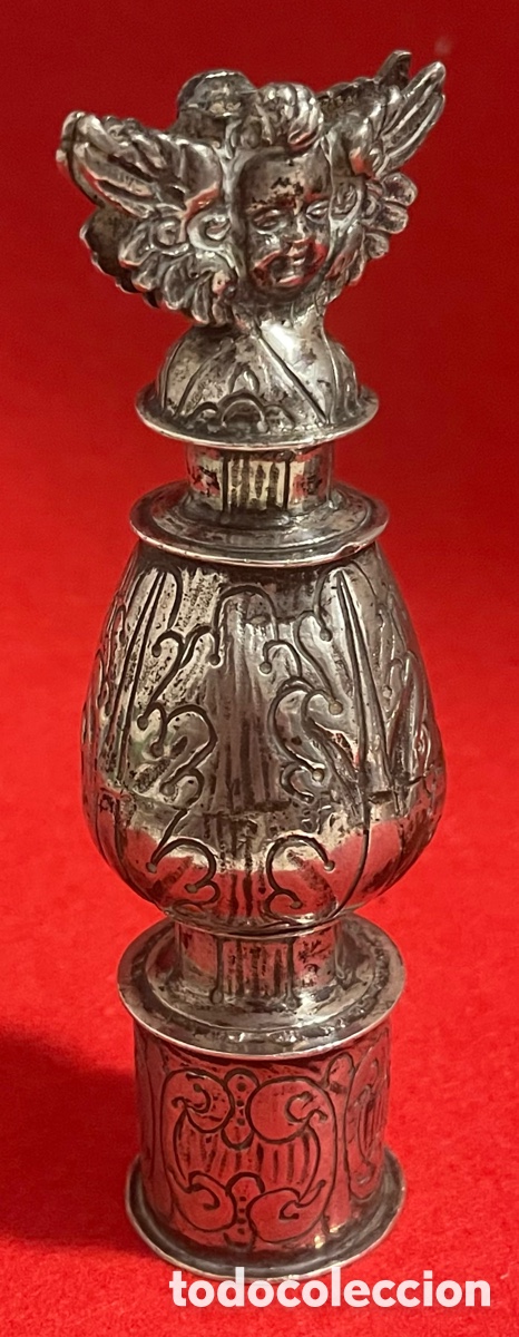 Antig&uuml;edades: Antiguo remate de un b&aacute;culo en Plata de ley. - Foto 9