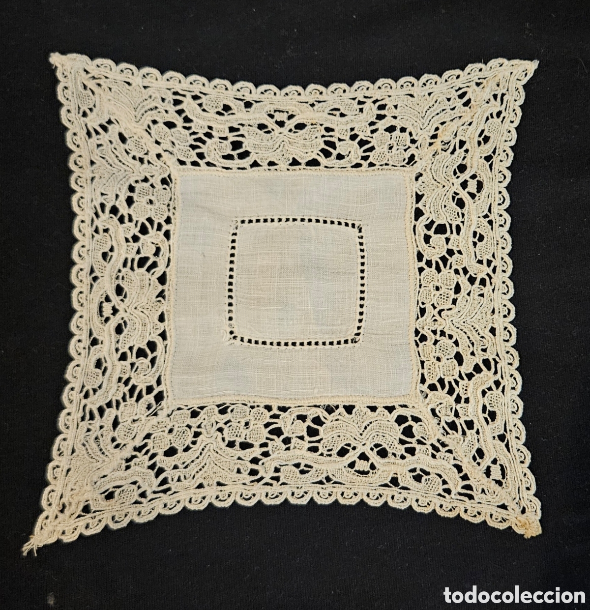 Antig&uuml;edades: ORIGINAL PA&Ntilde;UELITO ANTIGUO DE ENCAJE DE VALENCIEN