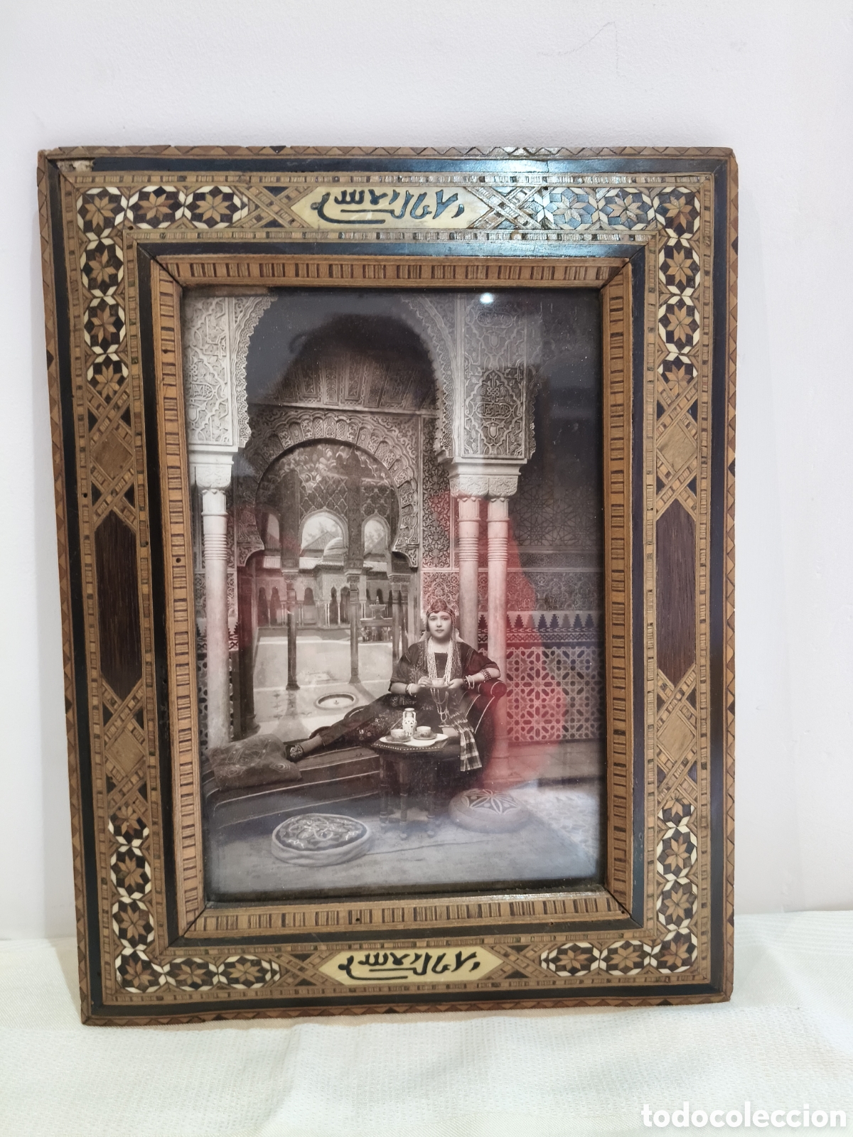 Antig&uuml;edades: Antiguo marco de taracea &aacute;rabe Granadina Andaluc&iacute;a La Alhambra cuadro