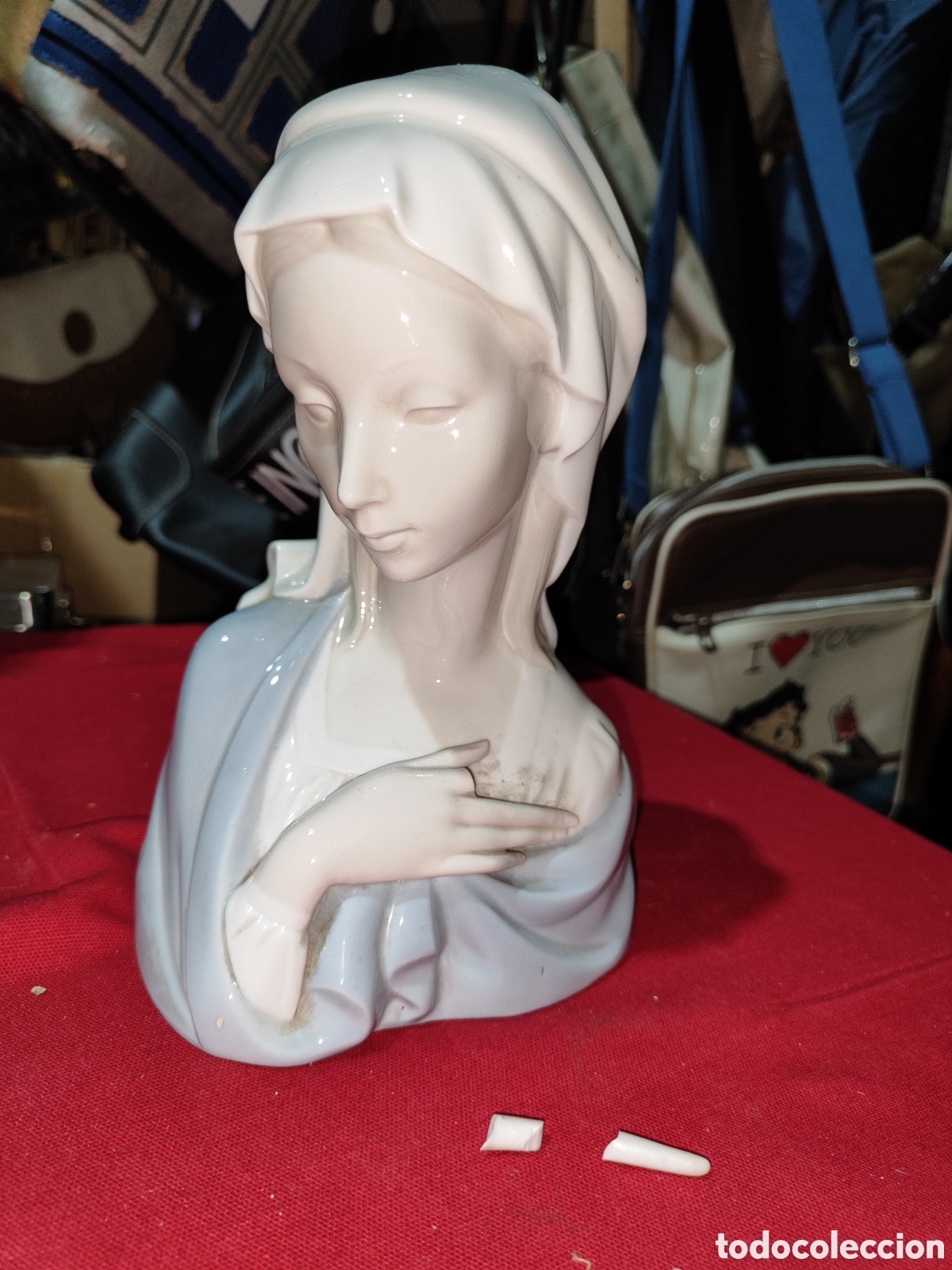 Antig&uuml;edades: Busto virgen porcelana Lladro para reparar