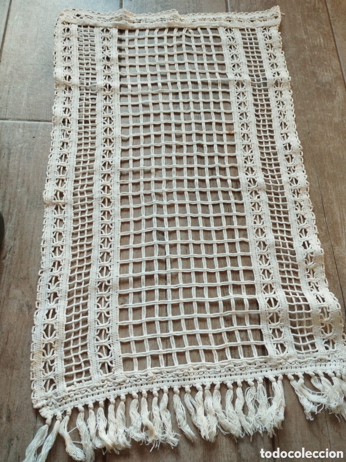 Antiguidades: * CORTINA DE GANCHILLO MANUAL.(Rf:491/*)