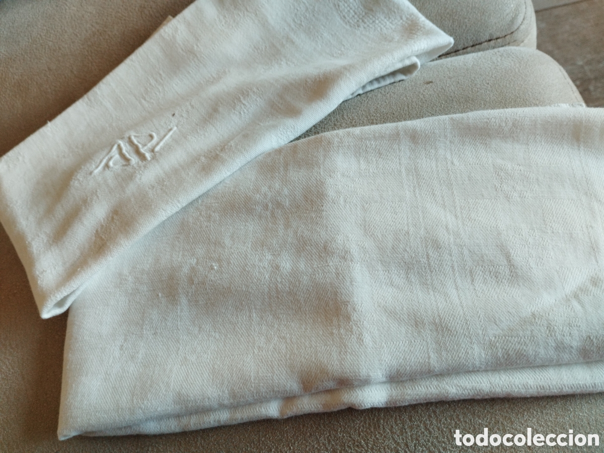 Antig&uuml;edades: *DOS TRAPOS DE COCINA. LINO BROCADO. (Rf:482/*)