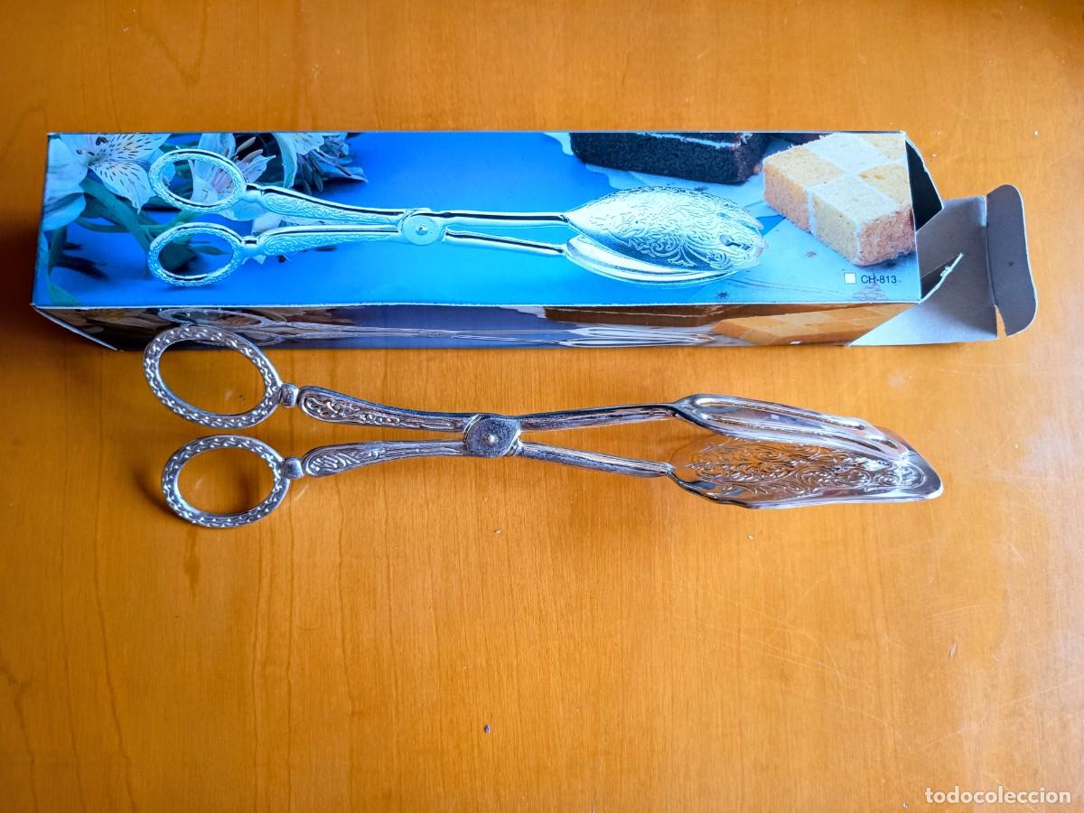 Antig&uuml;edades: Pinzas de alpaca para servir dulces