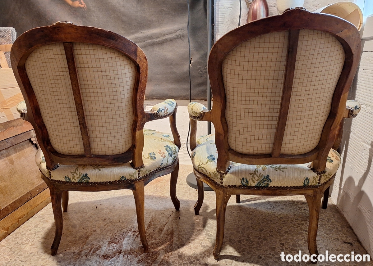 Antig&uuml;edades: PAREJA DE SILLONES DE &Eacute;POCA LUIS XV - Foto 3