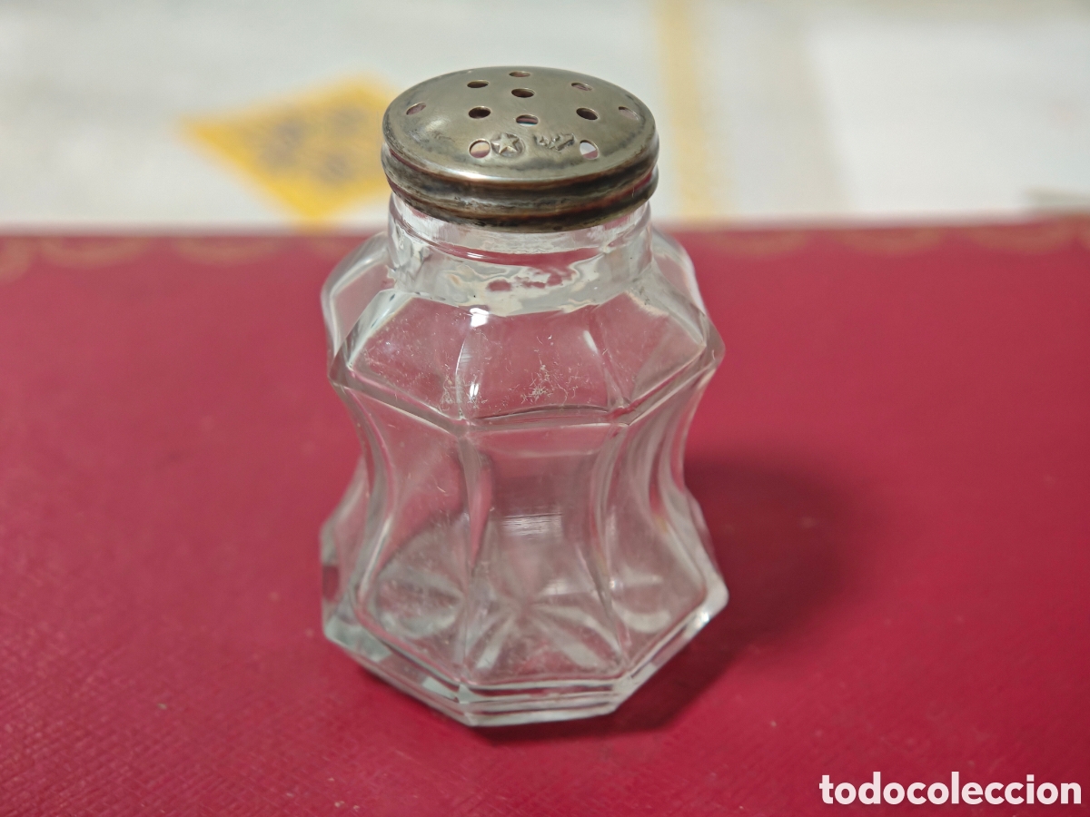 Antig&uuml;edades: Salero en cristal y plata de ley - Foto 4
