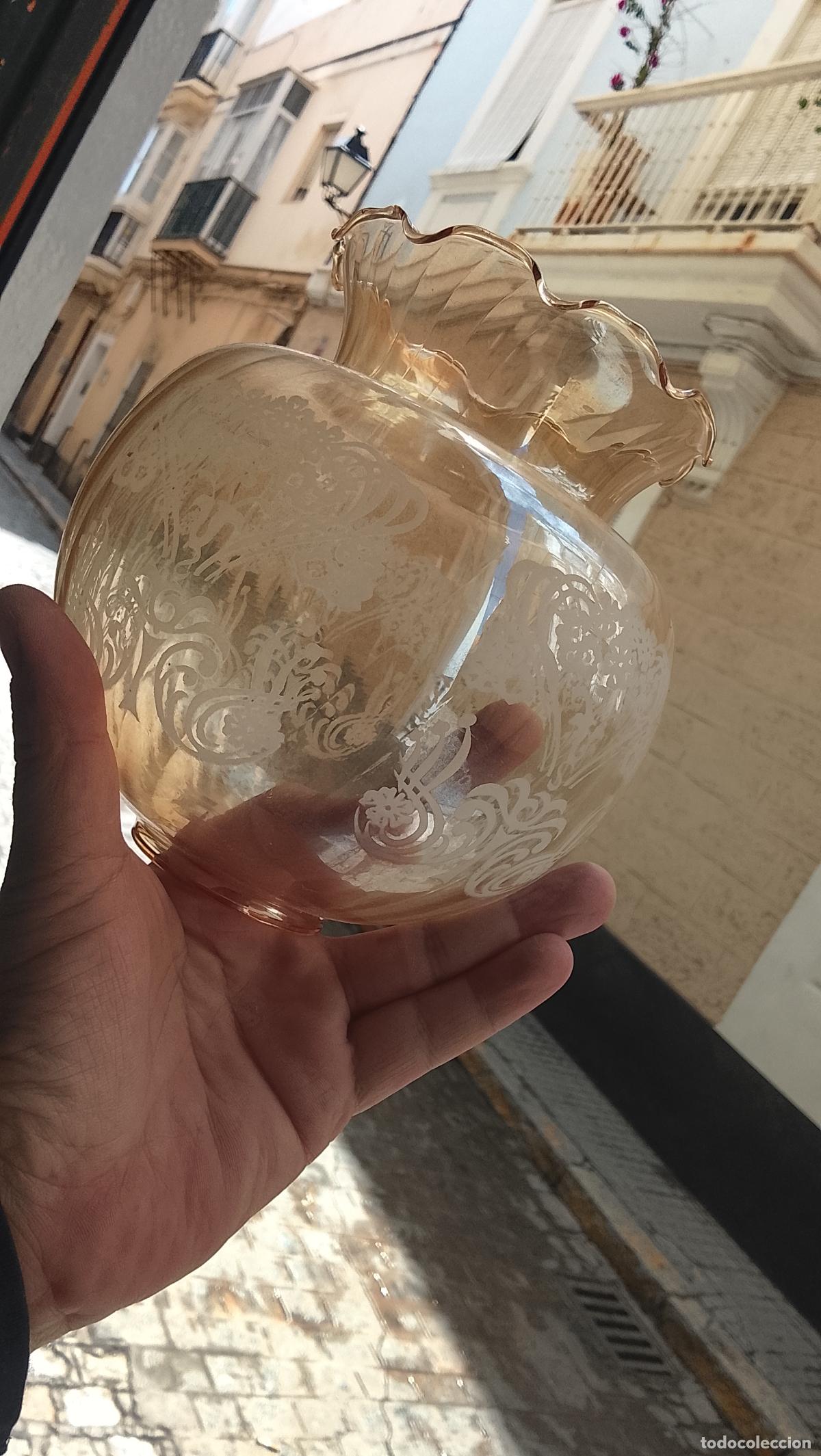 Antig&uuml;edades: ANTIGUA TULIPA CRISTAL PARA REPOSICION DE LAMPARAS