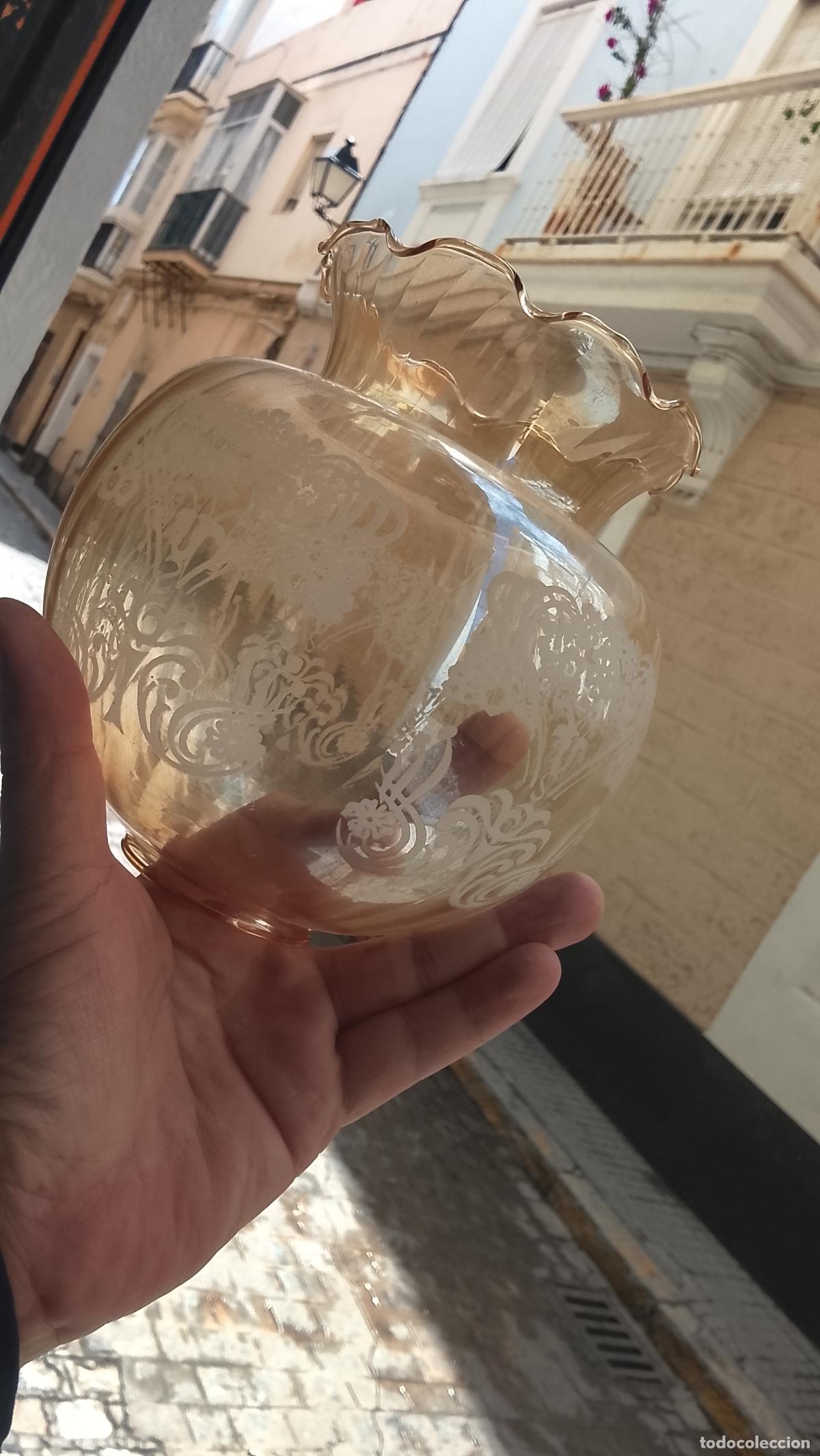 Antig&uuml;edades: ANTIGUA TULIPA CRISTAL PARA REPOSICION DE LAMPARAS