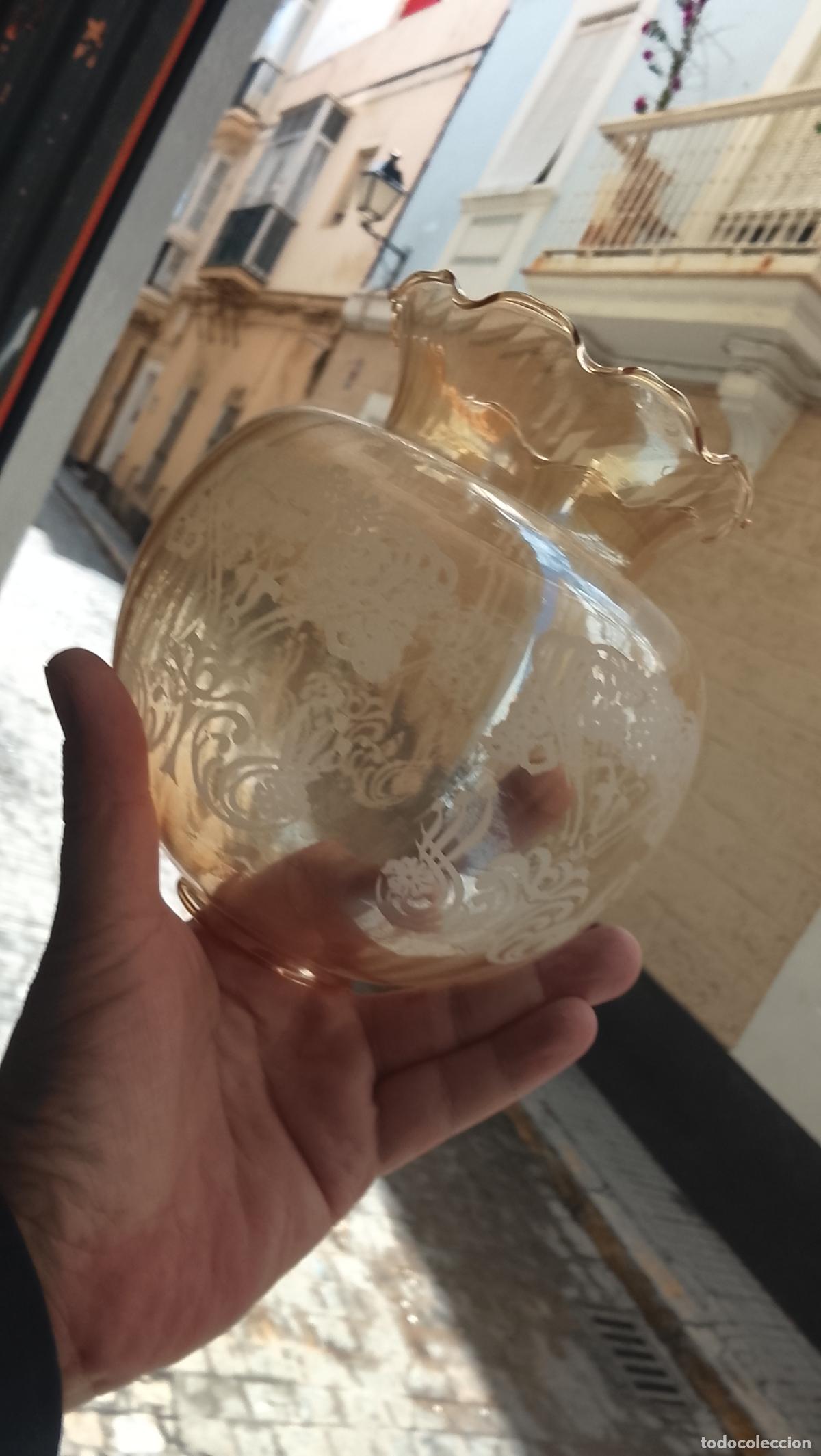 Antig&uuml;edades: ANTIGUA TULIPA CRISTAL PARA REPOSICION DE LAMPARAS