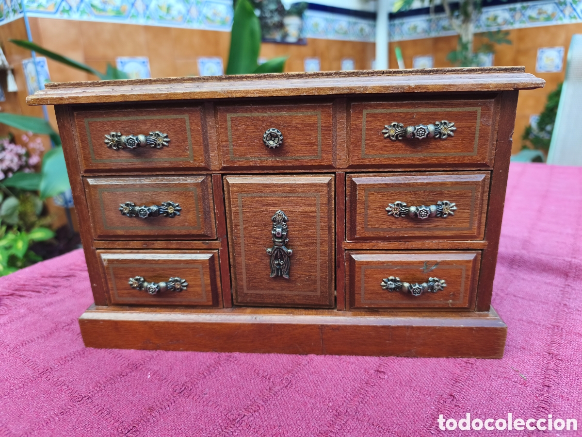 Antig&uuml;edades: MUEBLE JOYERO VINTAGE DE MADERA Y ESPEJO, JOYERO CON CAJONES,CAJA SUPERIOR Y ESPEJO