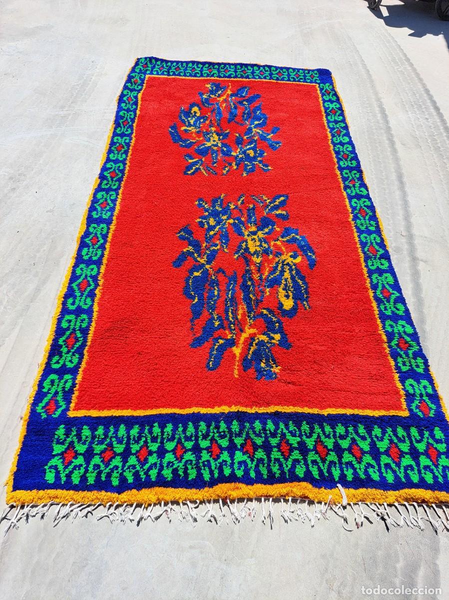 Antiguidades: Magn&iacute;fica alfombra bereber tradicional marroqu&iacute;, hecha completamente a mano lana 100%
