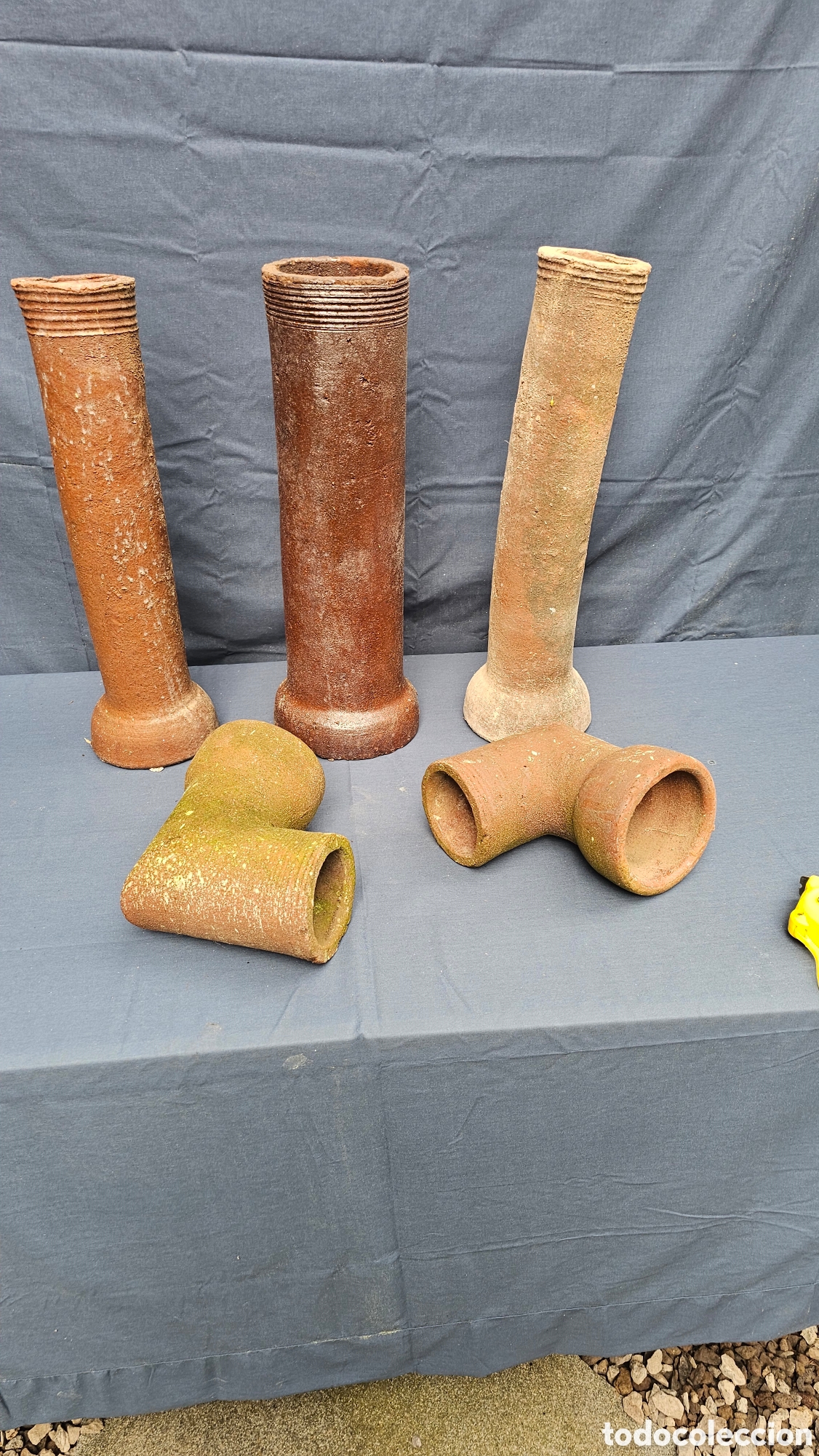 Antiguidades: Lote de tuber&iacute;as y codos 1880 / 1920 de gres cer&aacute;mico vitrificado ( barro vidriado )