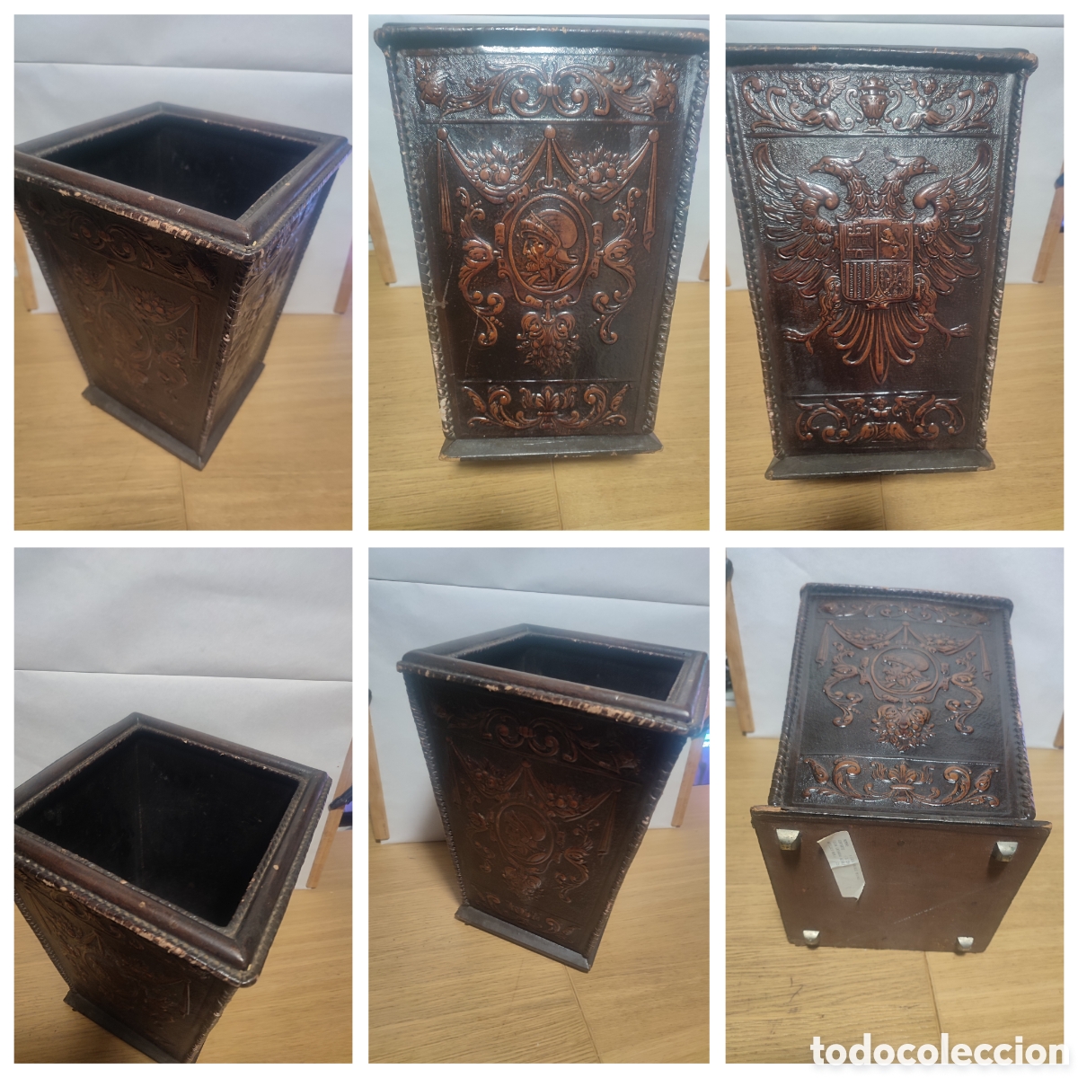 Antig&uuml;edades: REVISTERO PIEL REPUJADA GUADAMECI