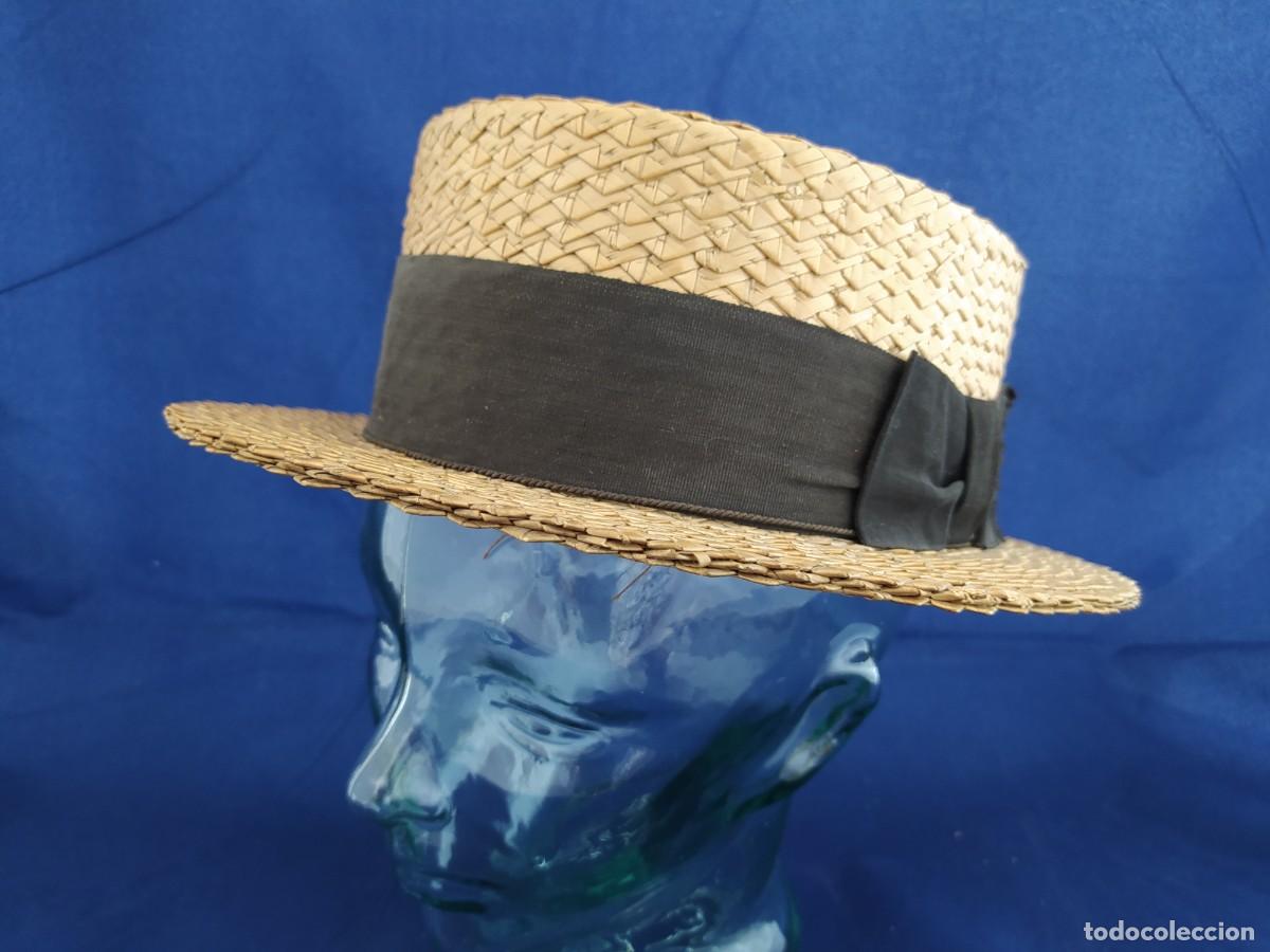 Antig&uuml;edades: SOMBRERO CANOTIER (40's) SOMBRERERIA SOMBRERERA GORRA PRINCIPIOS SIGLO XIX