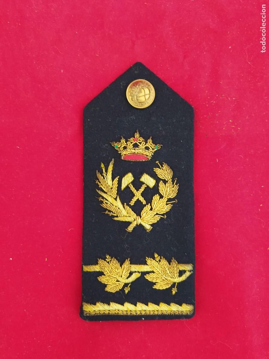 Antig&uuml;edades: HOMBRERA DE INGENIERO MINAS (40'S) INGENIERIA PALAS GALON EMBLEMA INSIGNIA MINERIA