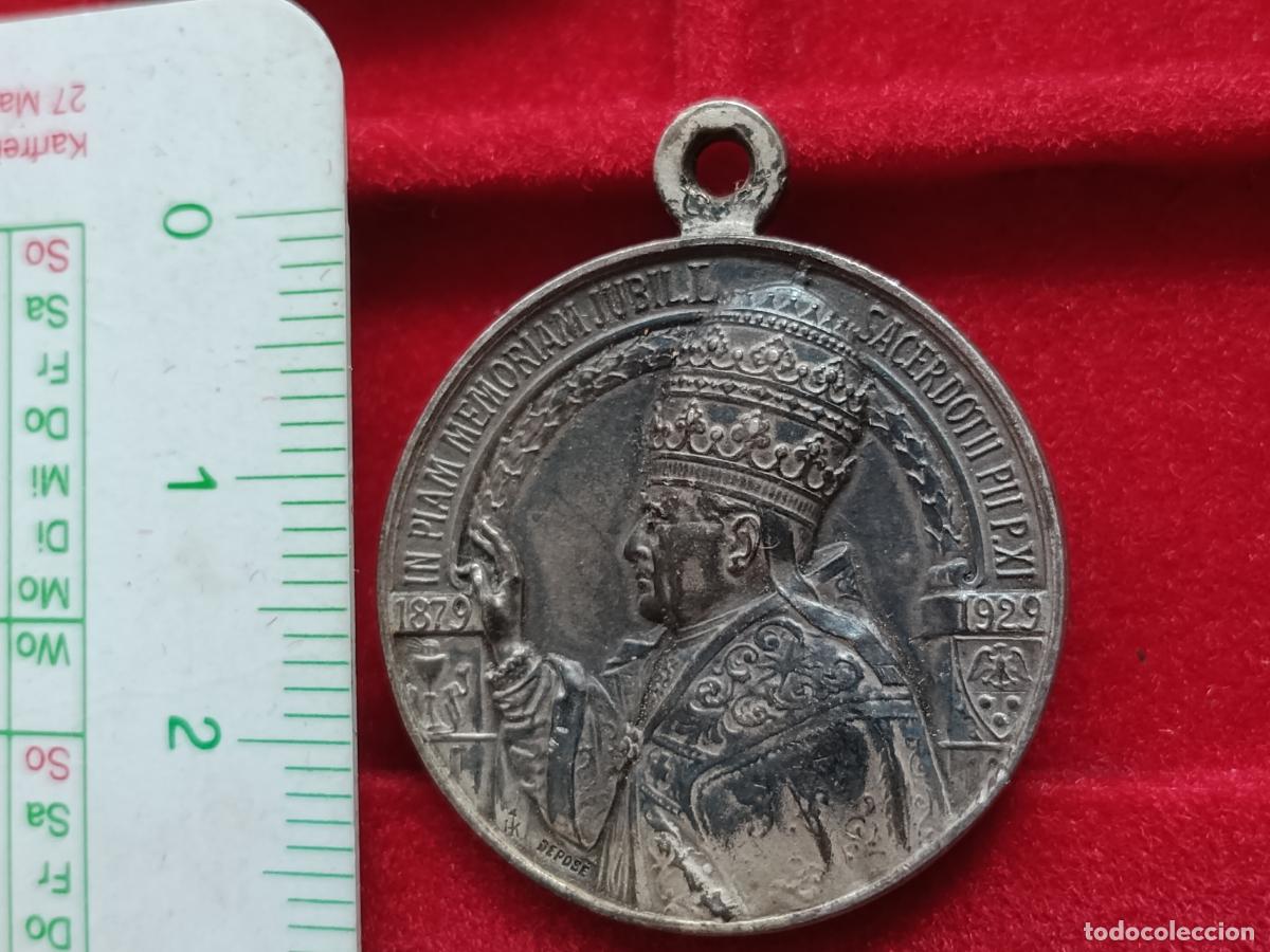 Antig&uuml;edades: Jubileo Papa P&iacute;o XI. 1929 Medalla de plata contrastada de 800