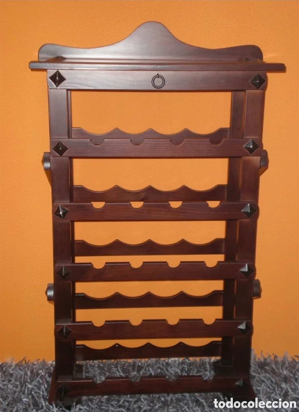 Antig&uuml;edades: Botellero de madera maciza