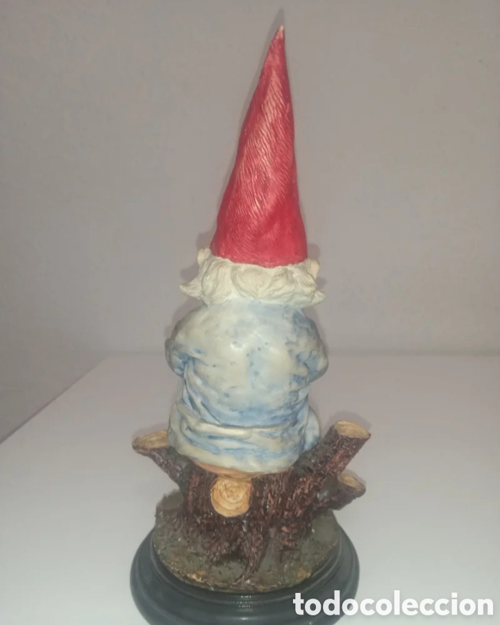 Antig&uuml;edades: Figura gnomo sentado en tronco - Foto 2