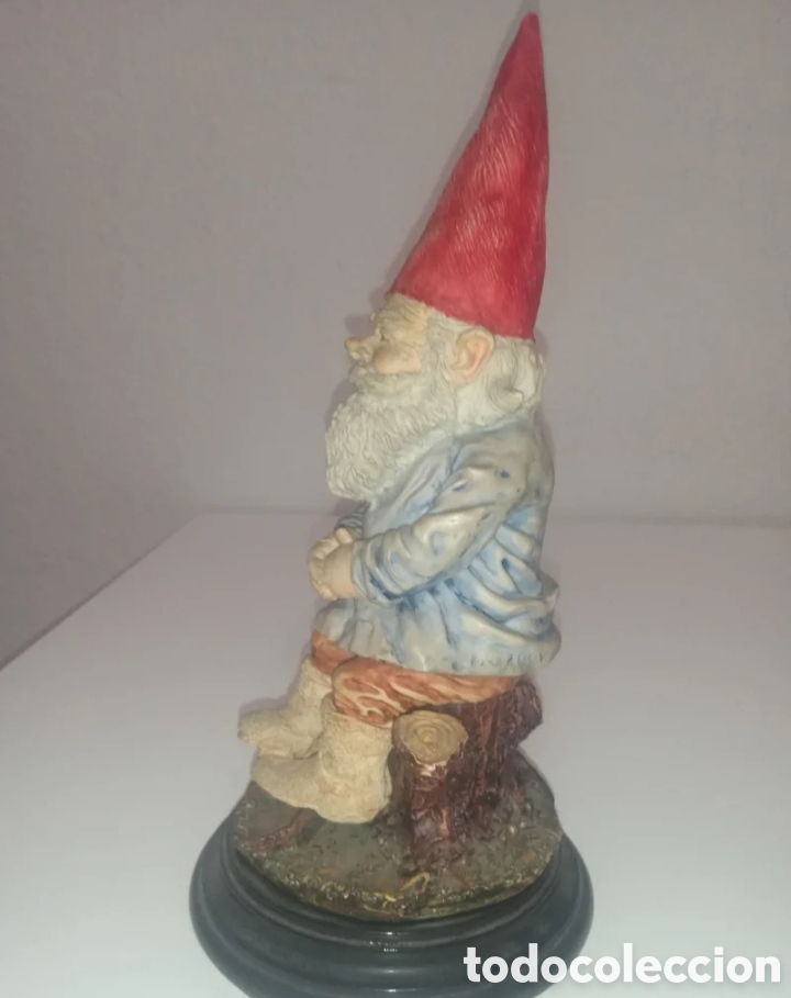 Antig&uuml;edades: Figura gnomo sentado en tronco - Foto 3