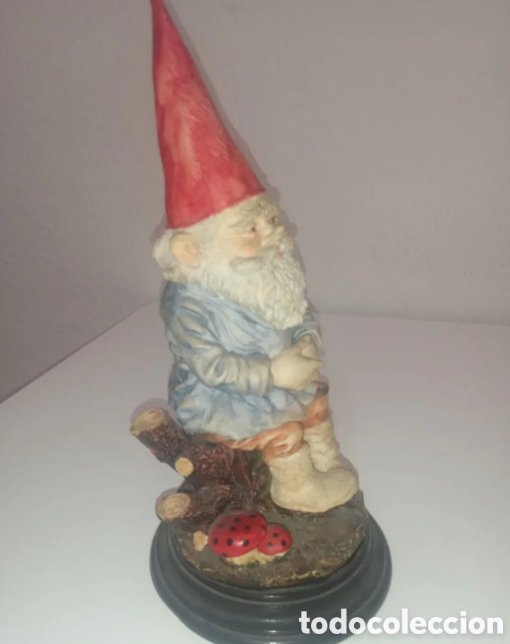 Antig&uuml;edades: Figura gnomo sentado en tronco - Foto 4