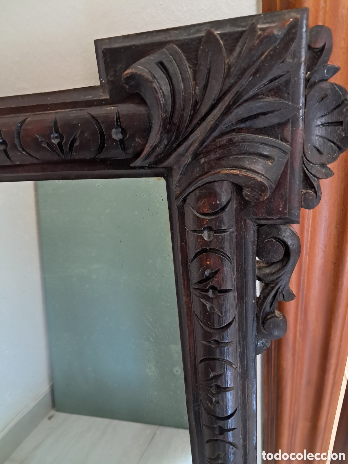 Antig&uuml;edades: Espejo Victoriano del XIX Tallado en madera